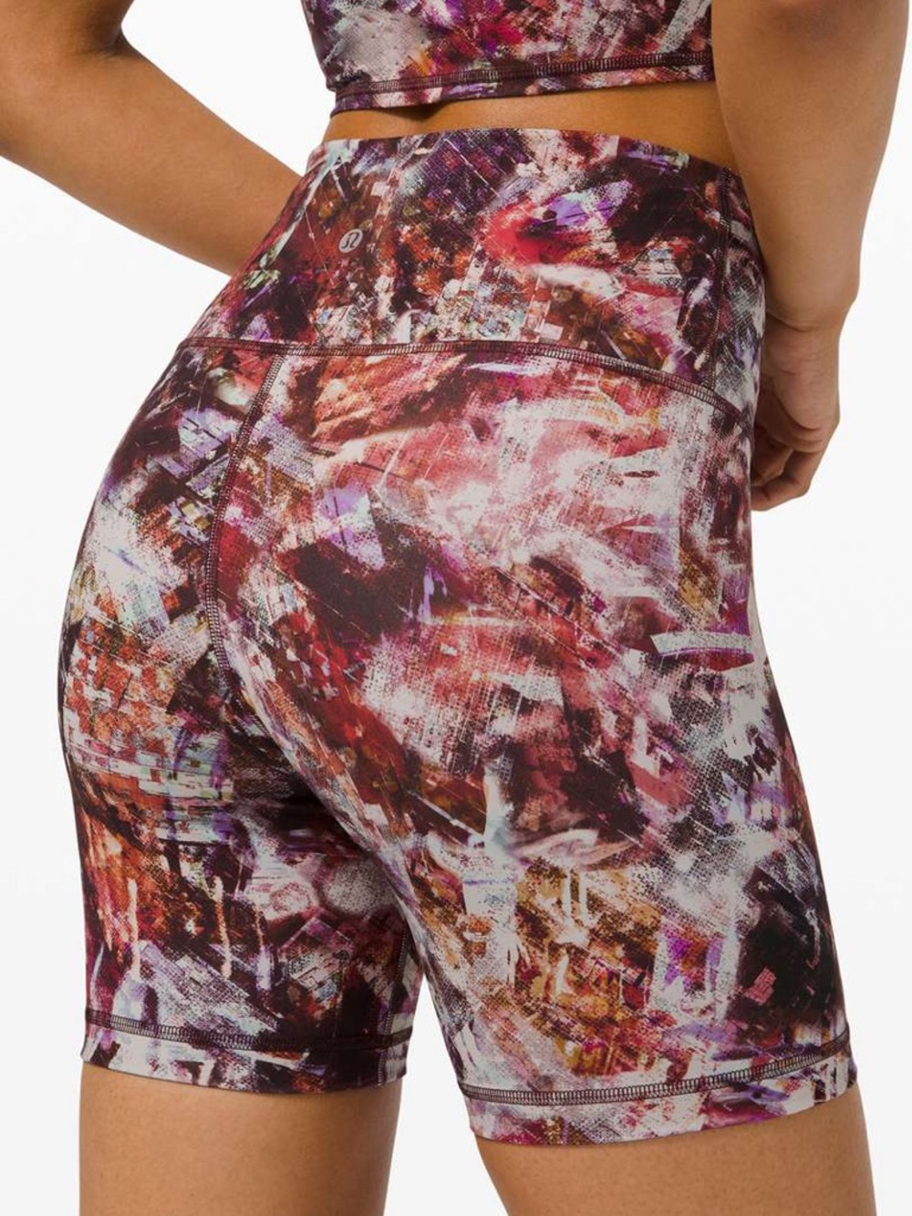 Lululemon Wunder Train High-Rise 6" Bike shorts in Urbantricity Multi print Sz 8 - Picture 14 of 14